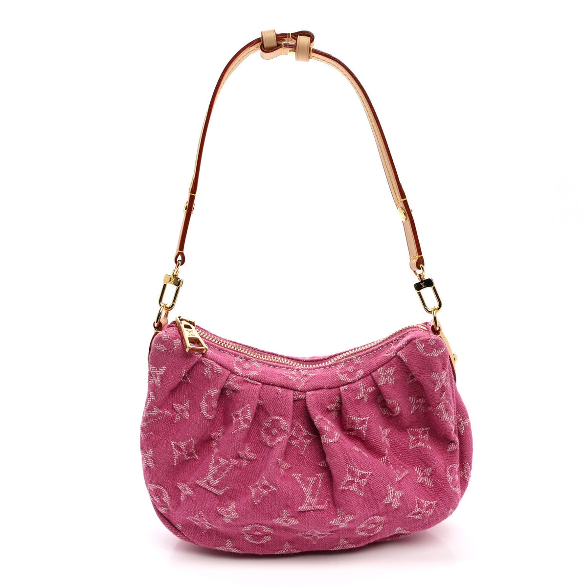 Monogram Denim Pochette Valley Fuchsia Handbag
