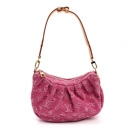 Monogram Denim Pochette Valley Fuchsia Handbag