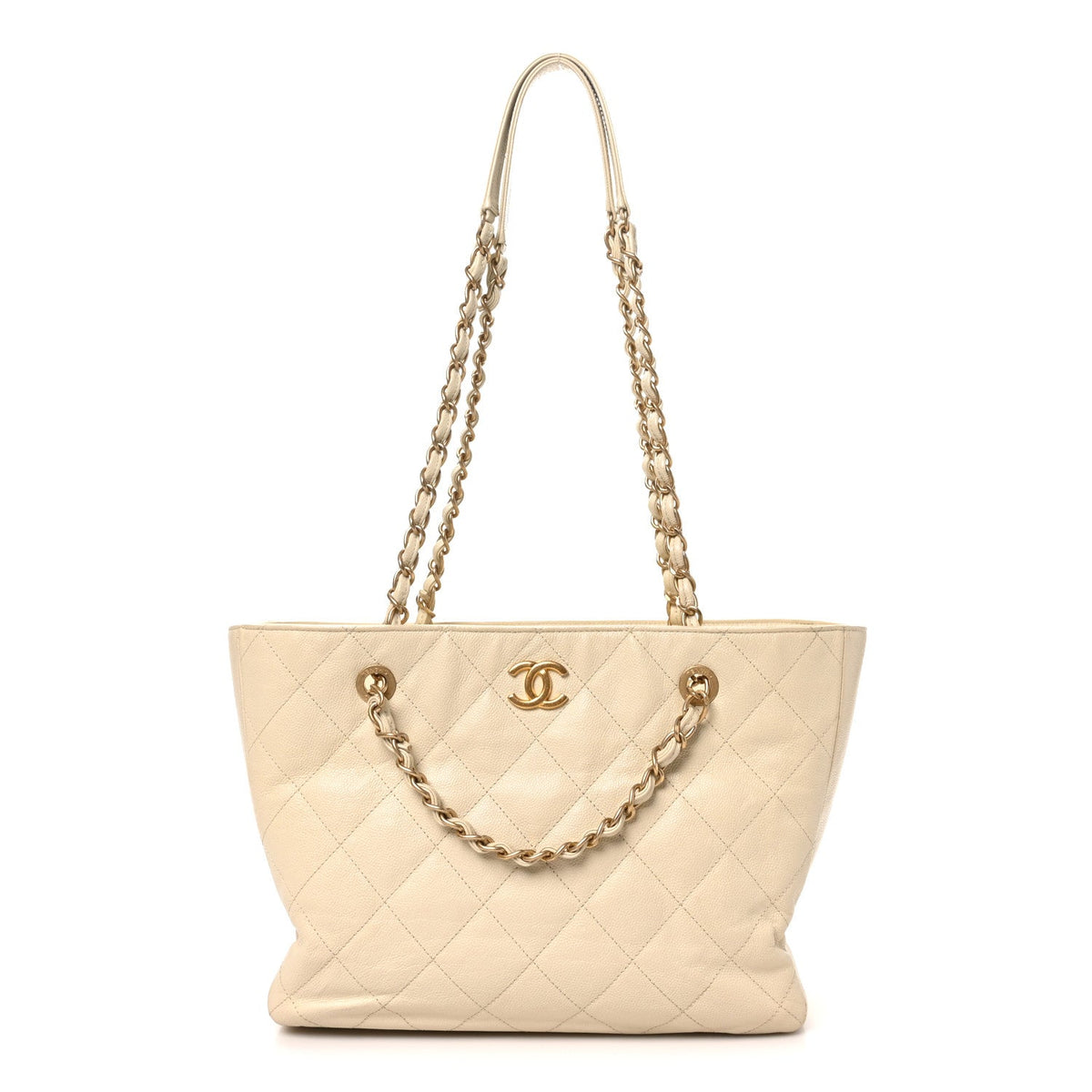 Small Quilted Caviar Tote Bag