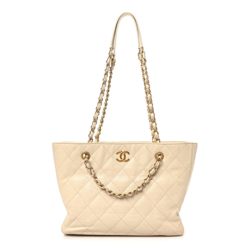 Small Quilted Caviar Tote Bag