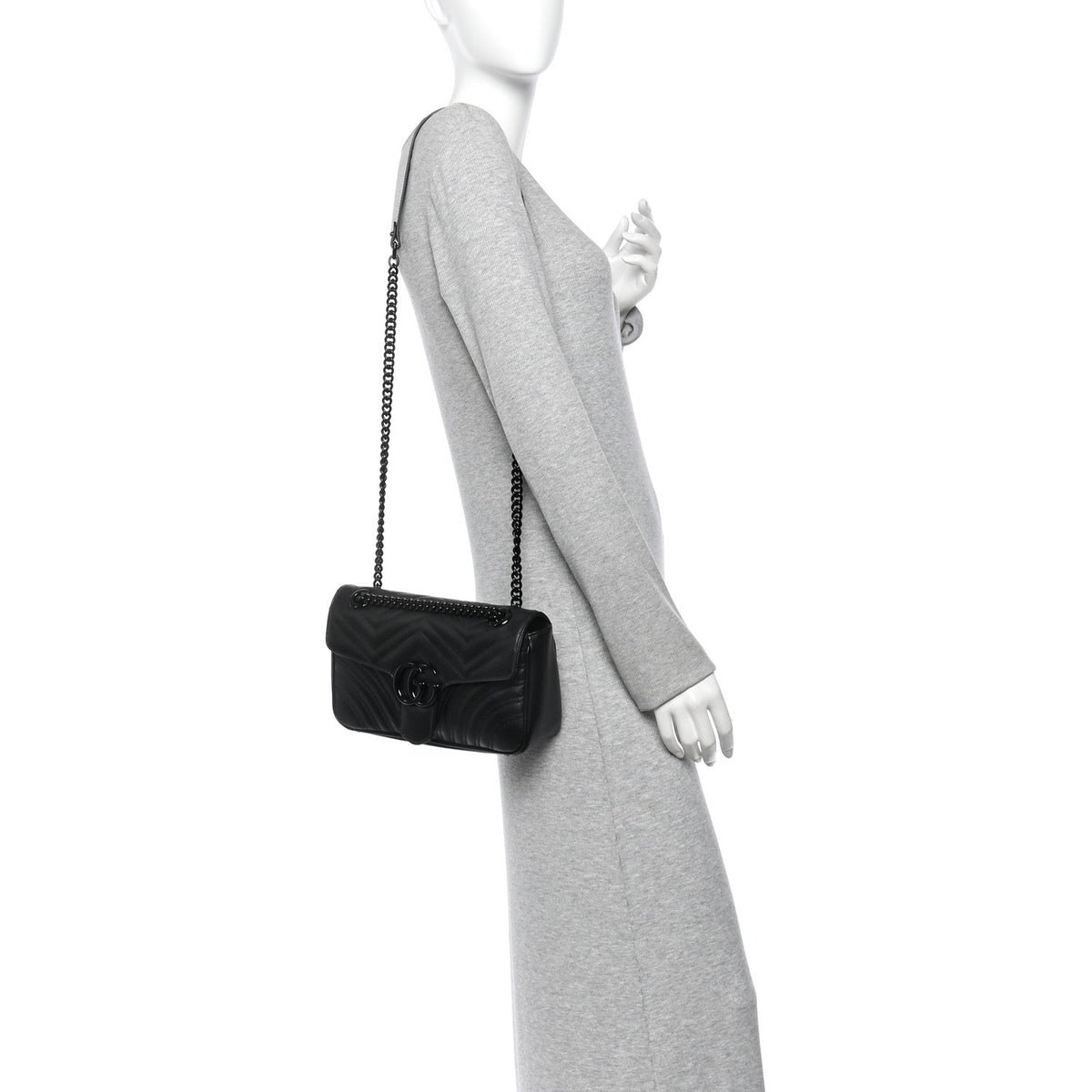 Small Calfskin Shoulder Bag - Black