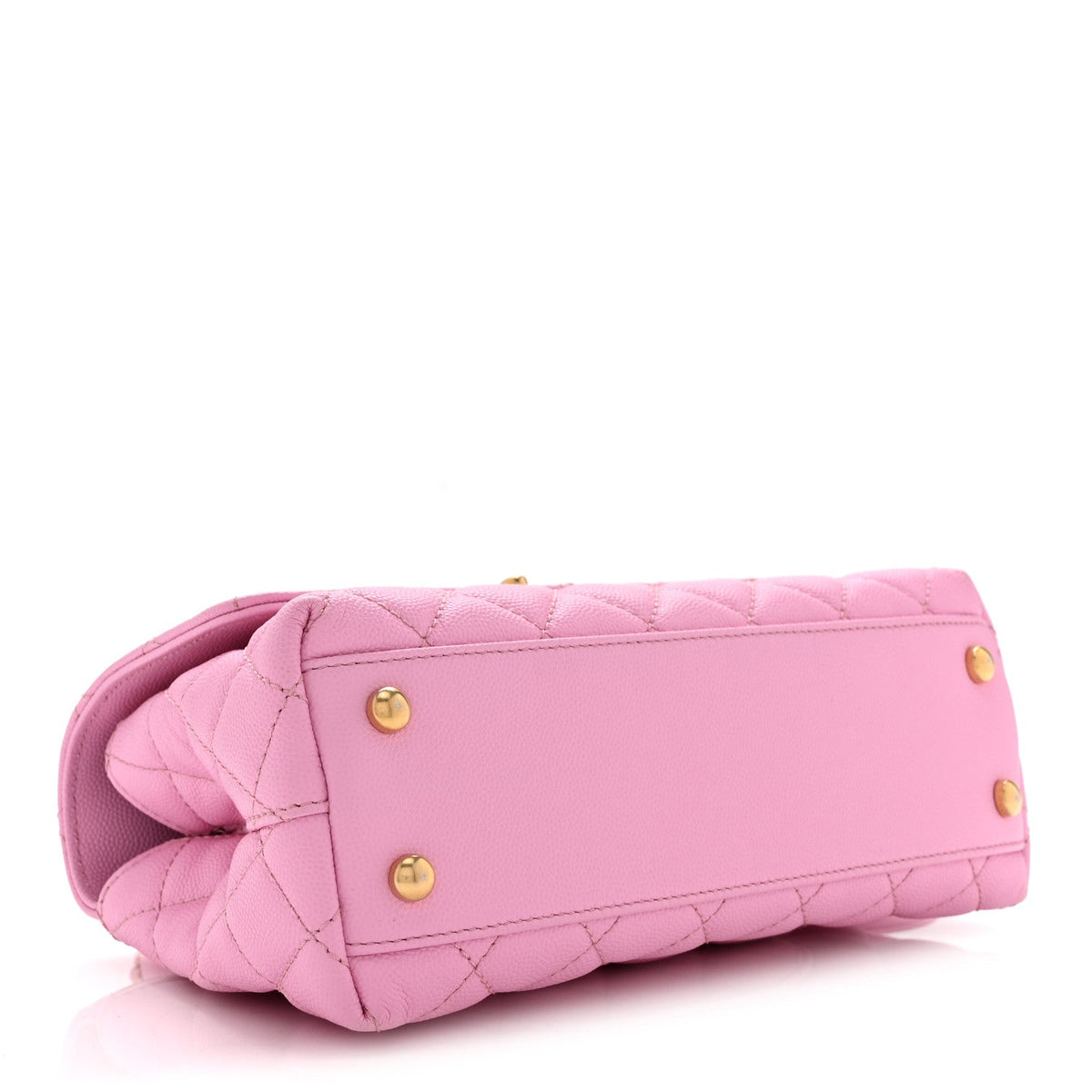 Mini Quilted Caviar Flap Shoulder Bag - Pink