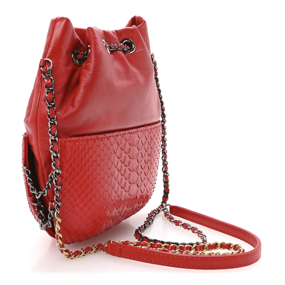 Calfskin Bucket Bag - Red