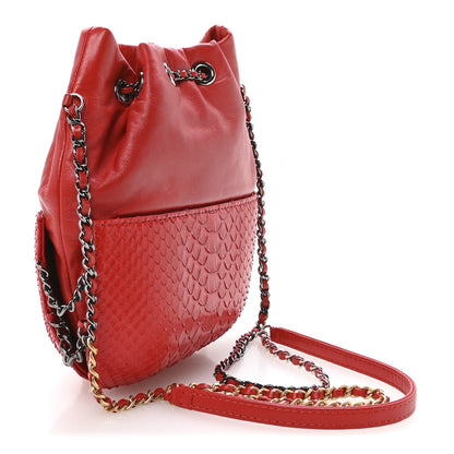 Calfskin Bucket Bag - Red