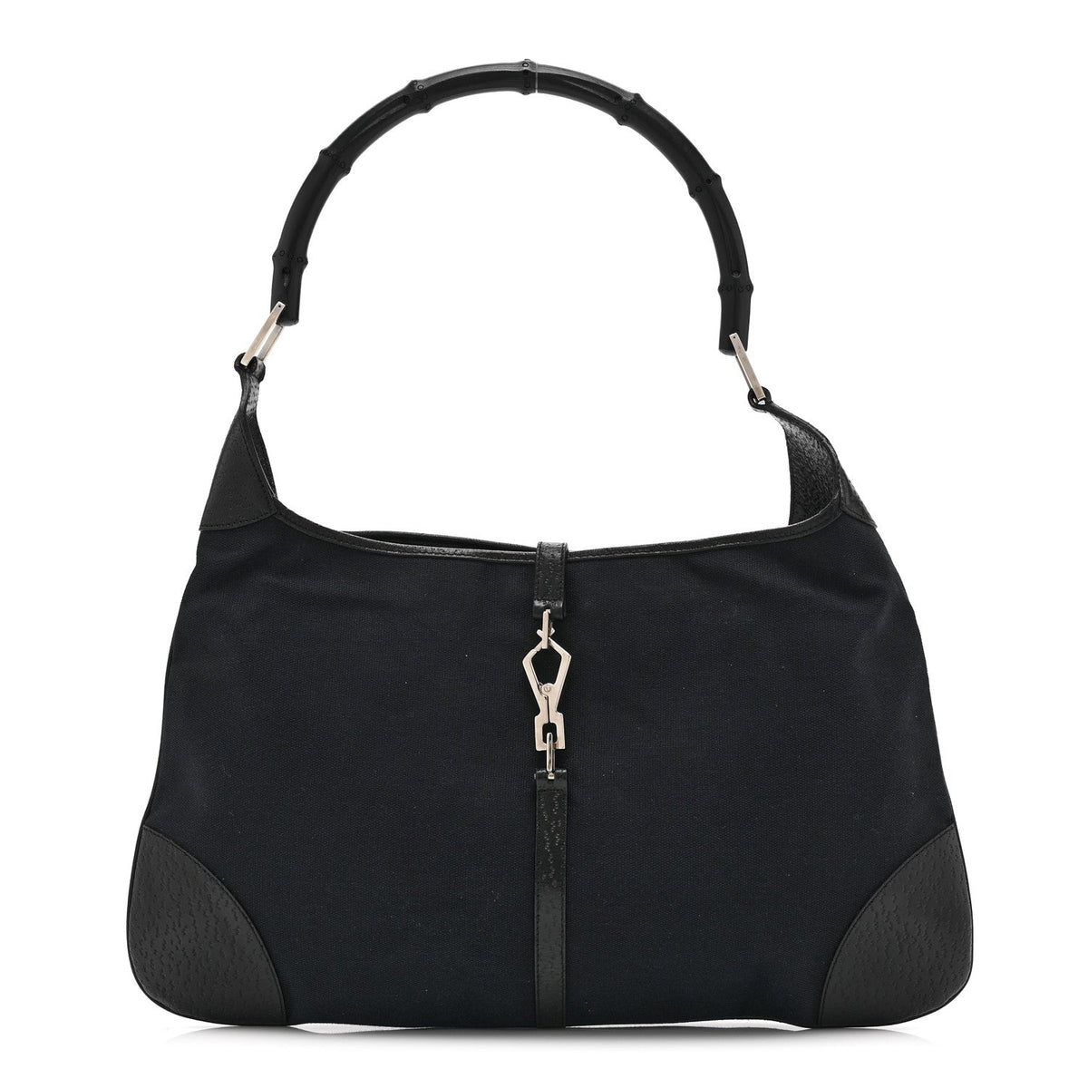 Small Canvas Hobo Bag - Black