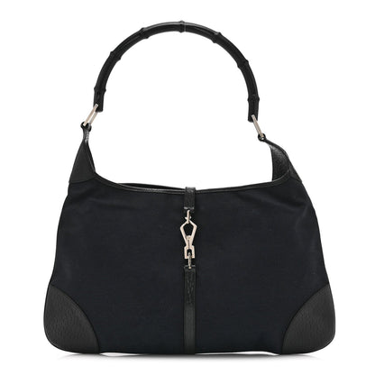 Small Canvas Hobo Bag - Black