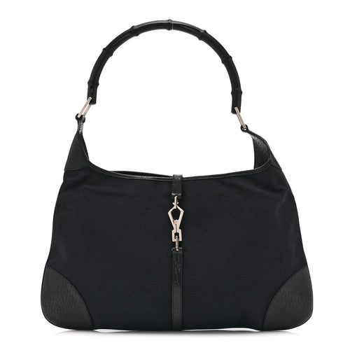 Small Canvas Hobo Bag - Black