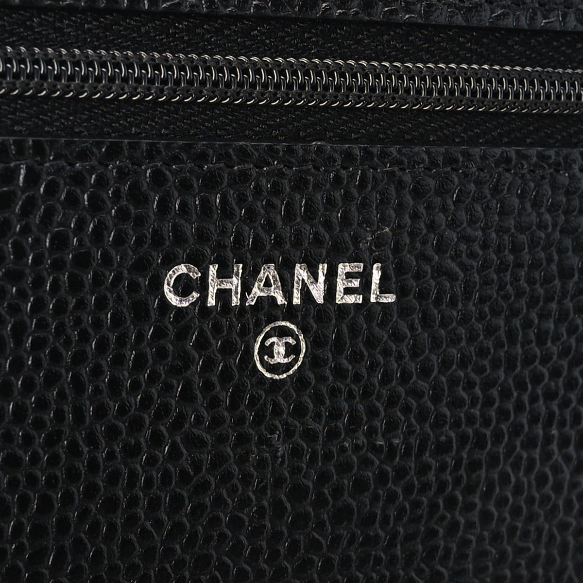 Quilted Caviar Wallet Bag - Black