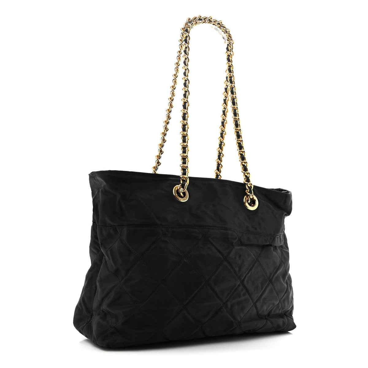 Quilted Nylon Tote Bag - Black