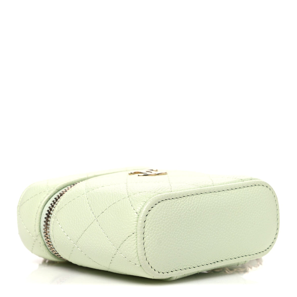 Small Quilted Caviar Handbag - Light Green