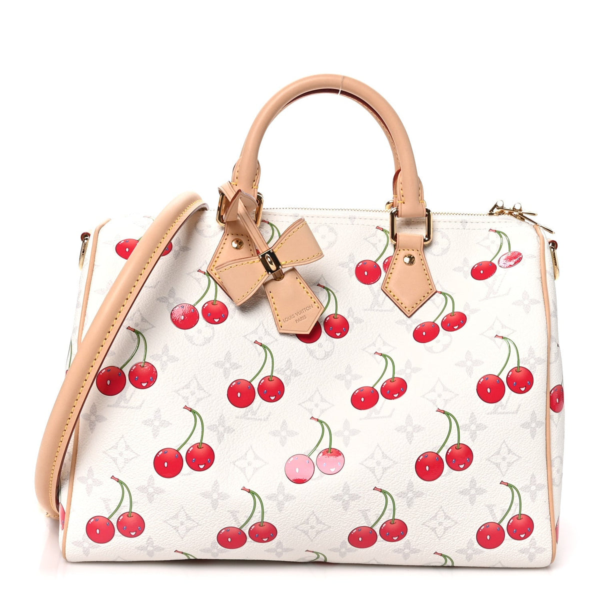 Lv X Tm Monogram Cerises Speedy Soft Ban Handbag
