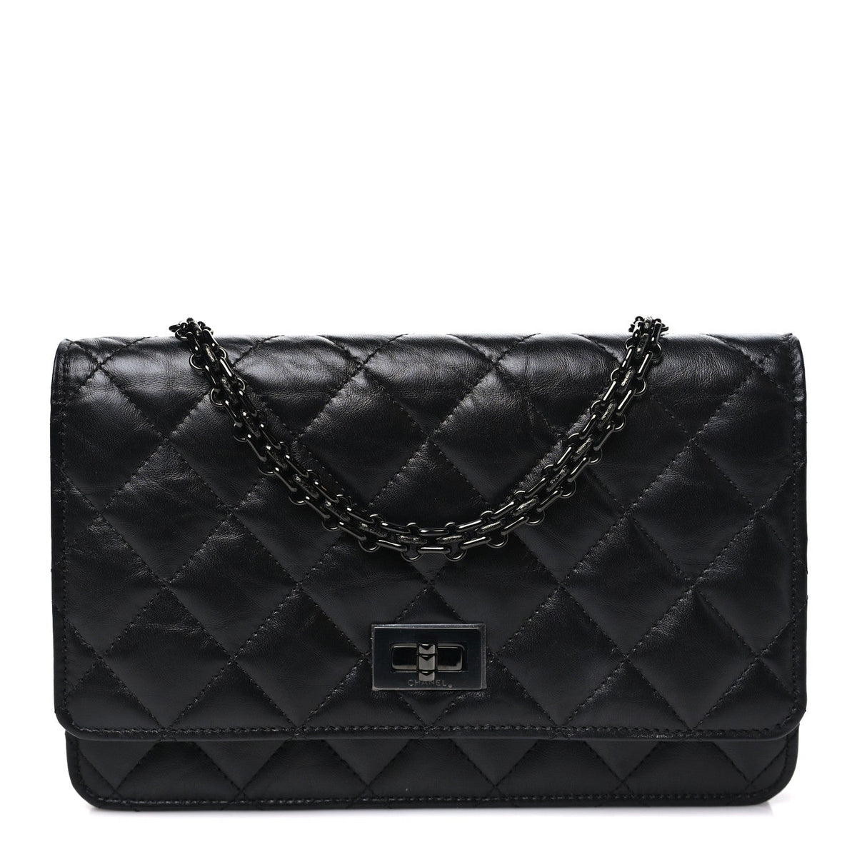Quilted Calfskin Wallet Bag - Black