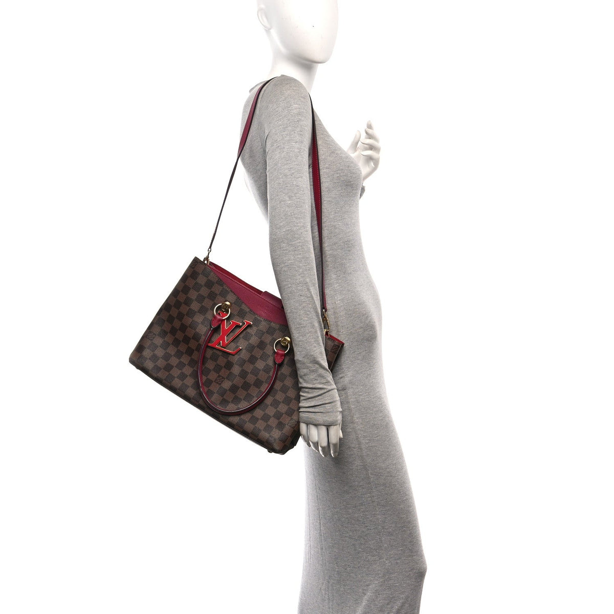 Damier Ebene Lv Riverside Lie De Vin Handbag