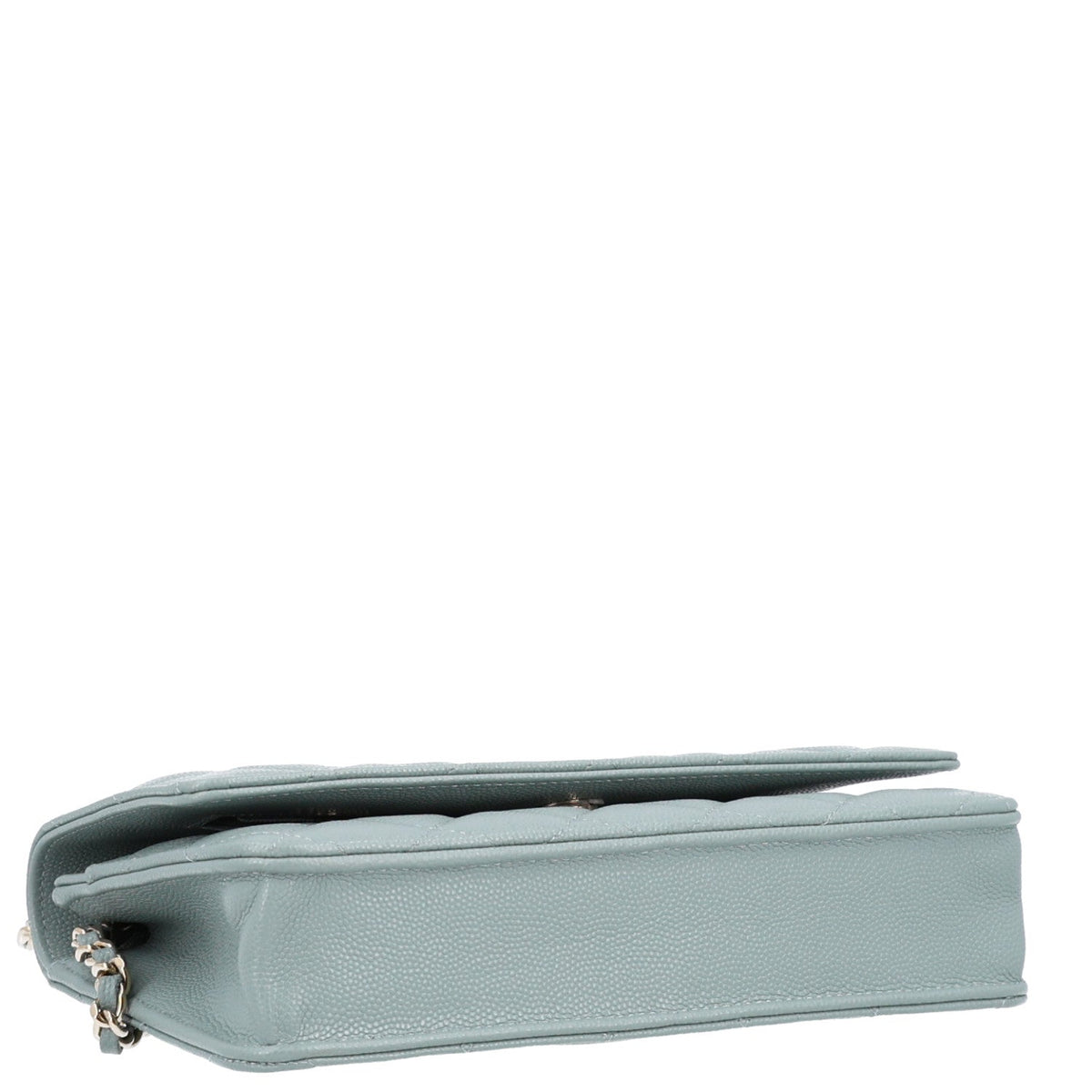 Quilted Caviar Wallet Bag - Grey