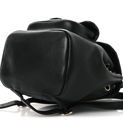 Small Quilted Lambskin Backpack - Black
