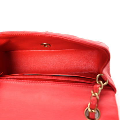 Mini Quilted Lambskin Flap Shoulder Bag - Tan