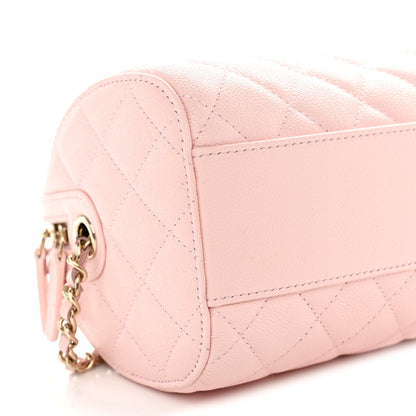 Quilted Caviar Clutch Bag - Pink