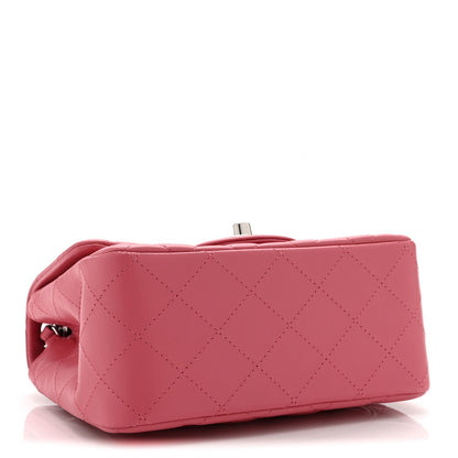 Mini Quilted Lambskin Flap Shoulder Bag - Pink