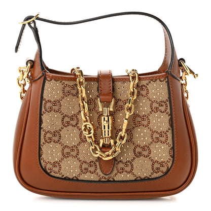 Mini Calfskin Canvas Hobo Bag