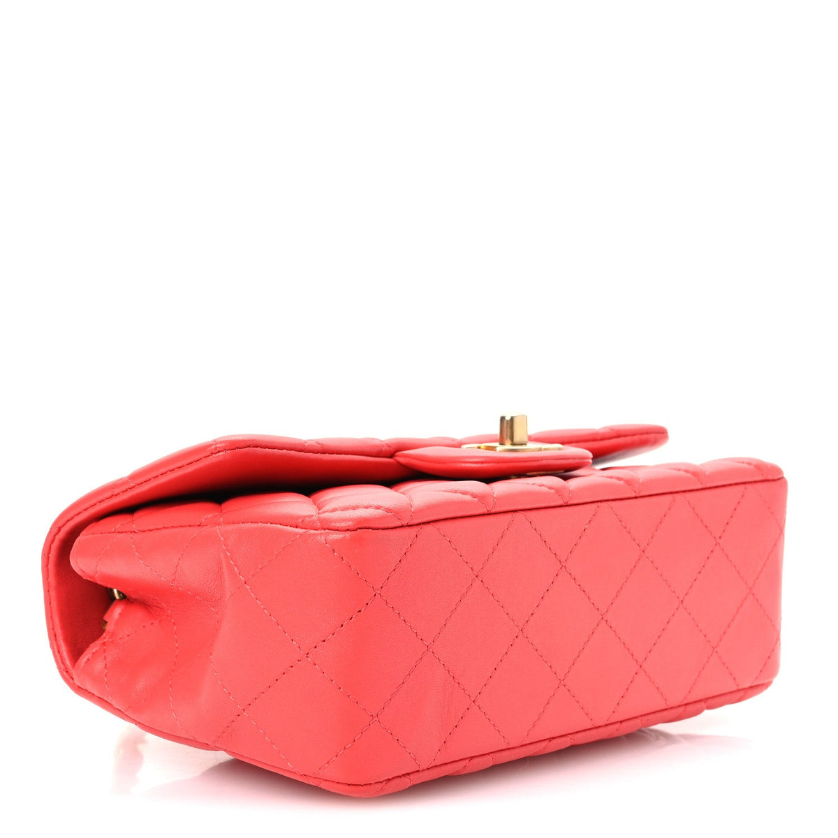 Mini Quilted Lambskin Flap Shoulder Bag - Tan