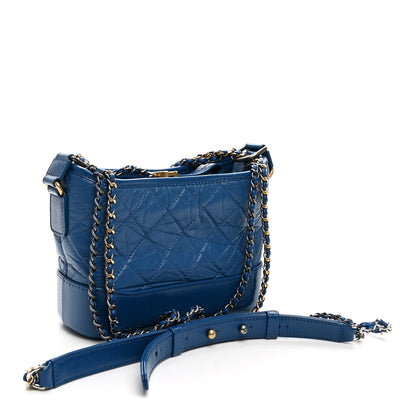 Small Quilted Calfskin Hobo Bag - Blue