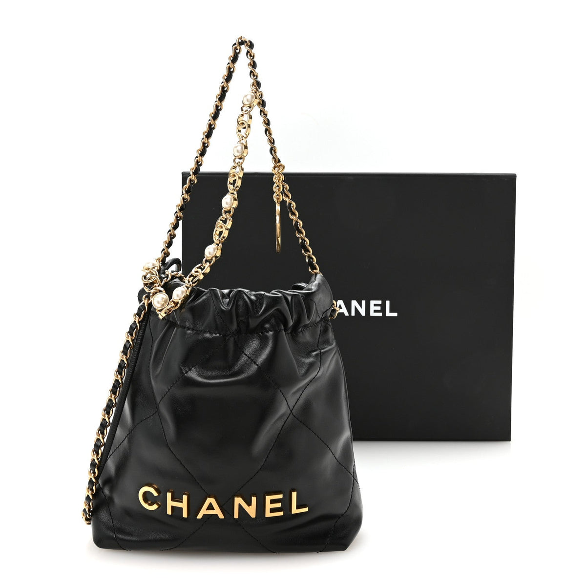 Mini Quilted Calfskin Handbag - Black