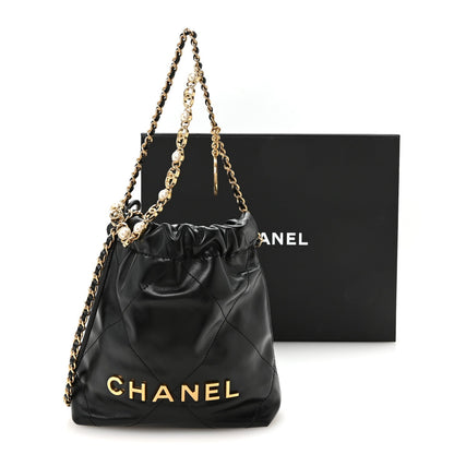 Mini Quilted Calfskin Handbag - Black
