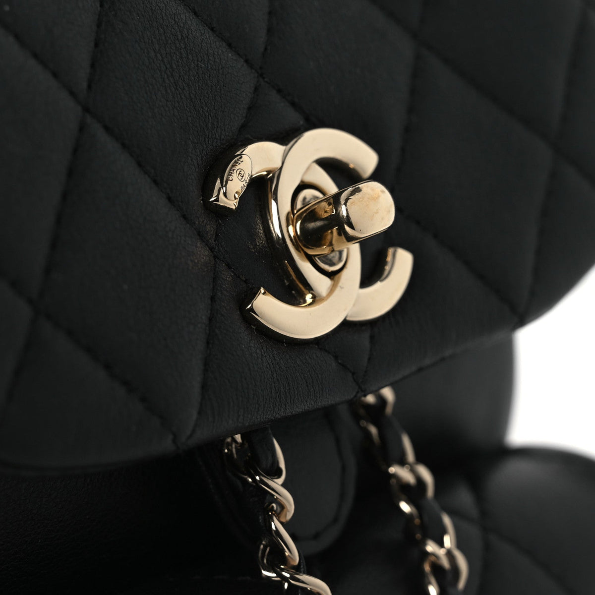 Small Quilted Lambskin Backpack - Black