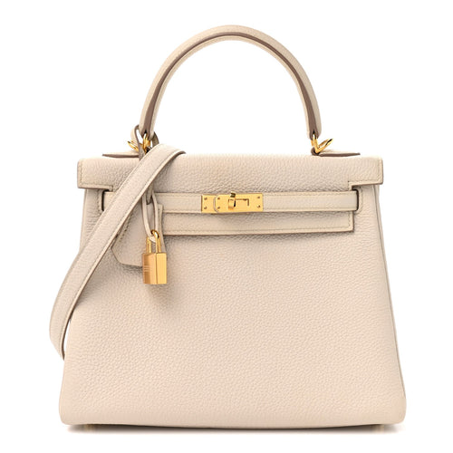 Togo Kelly Retourne 25 Beton Handbag