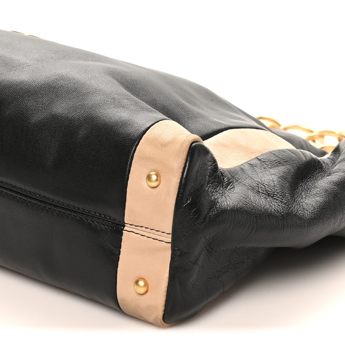 Small Lambskin Shoulder Bag - Black