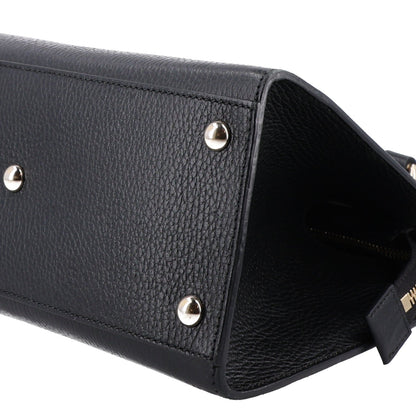 Medium Calfskin Satchel Bag - Black