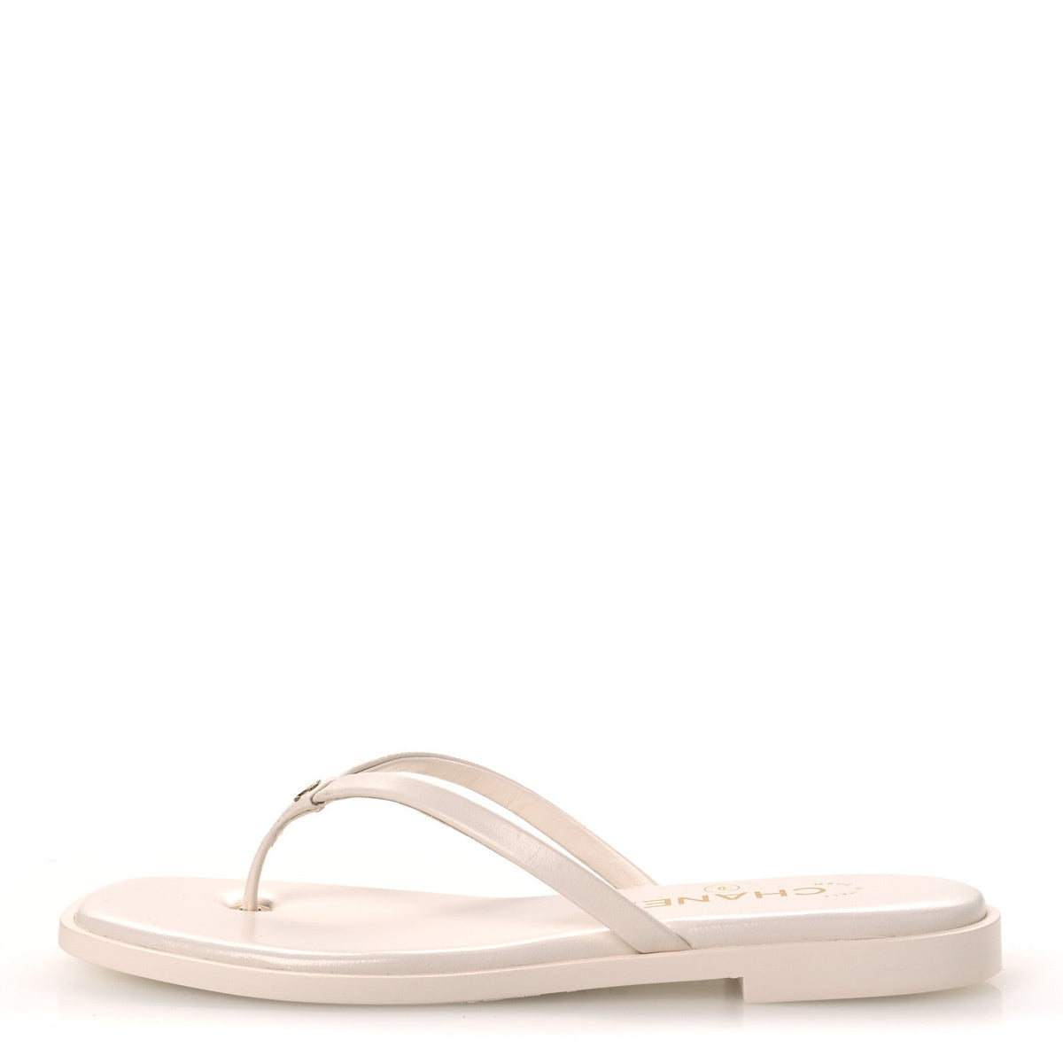 Goatskin CC Times Square Thong Sandals Beige
