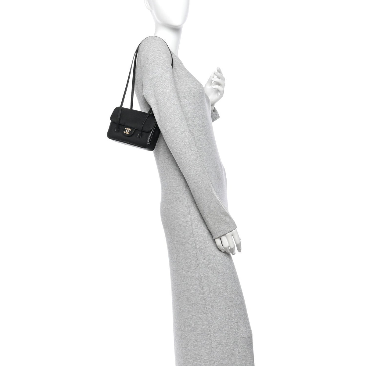 Mini Caviar Shoulder Bag - Black