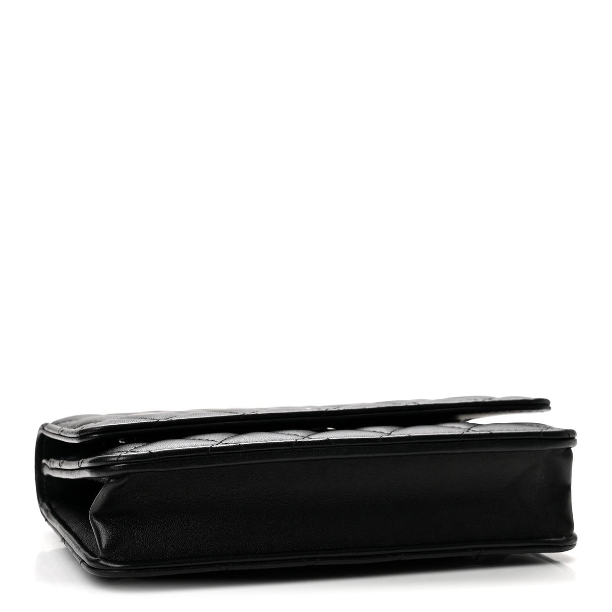 Quilted Caviar Wallet Bag - Black