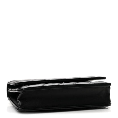 Quilted Caviar Wallet Bag - Black