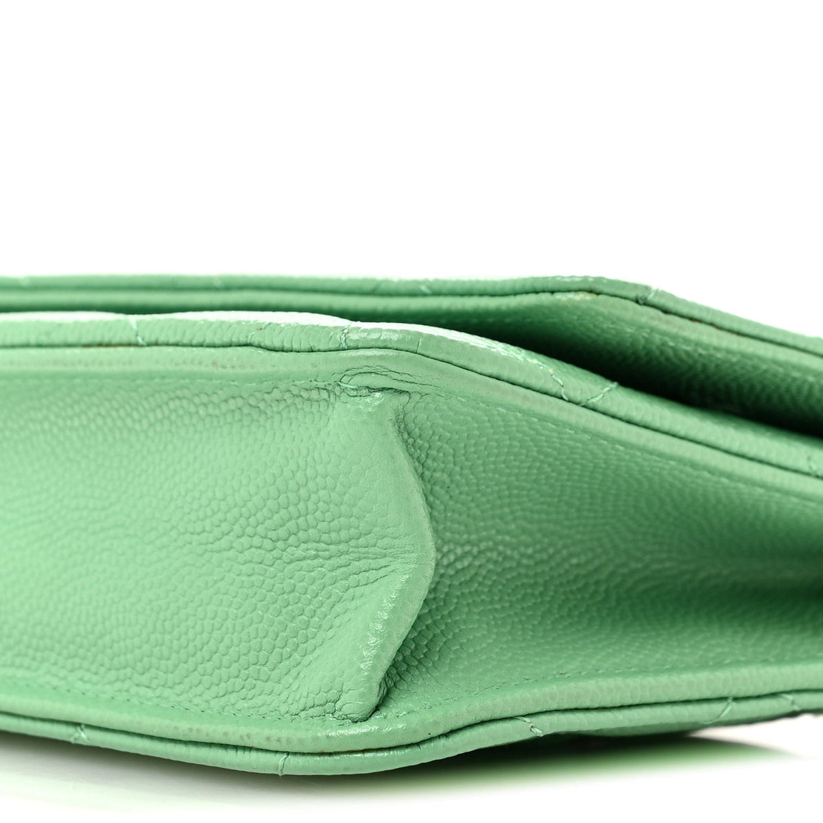 Quilted Caviar Wallet Bag - Green
