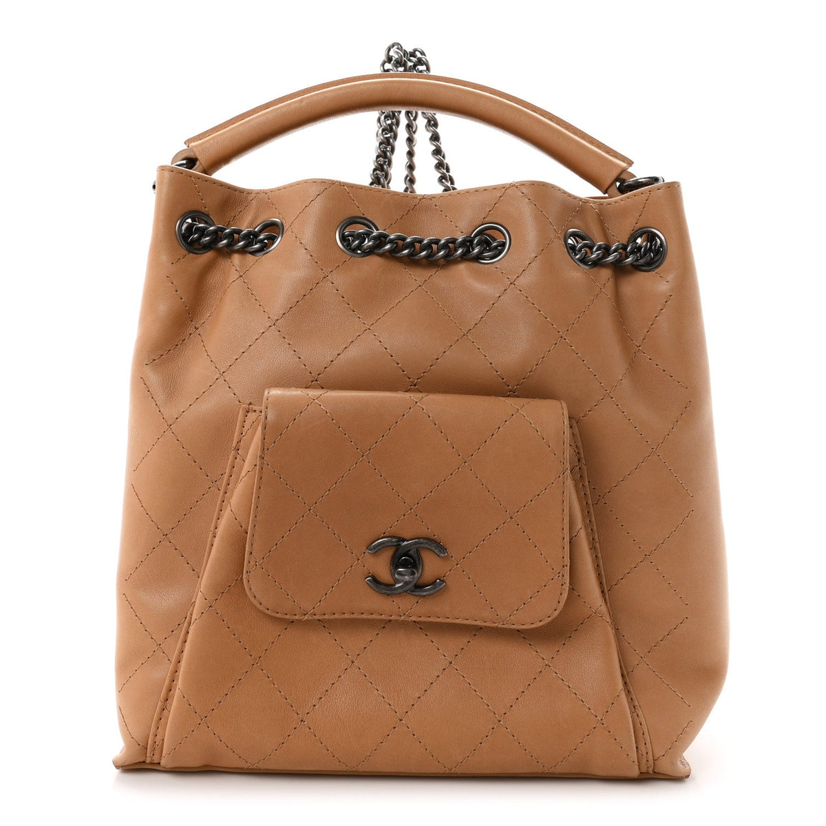 Medium Calfskin Backpack - Beige