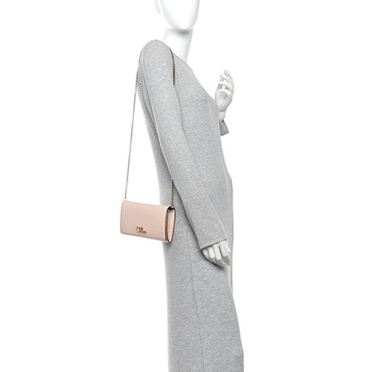 Calfskin Flap Shoulder Bag - Pink