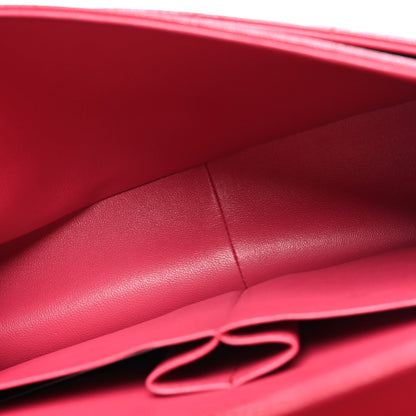 Quilted Caviar Flap Shoulder Bag - Pink