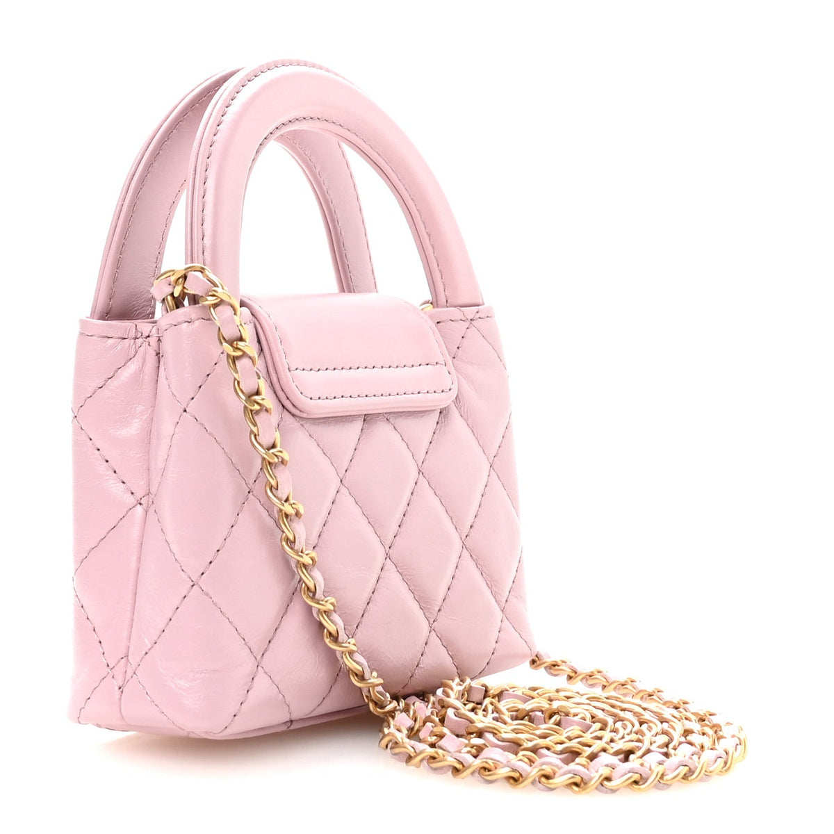 Mini Quilted Calfskin Handbag - Pink