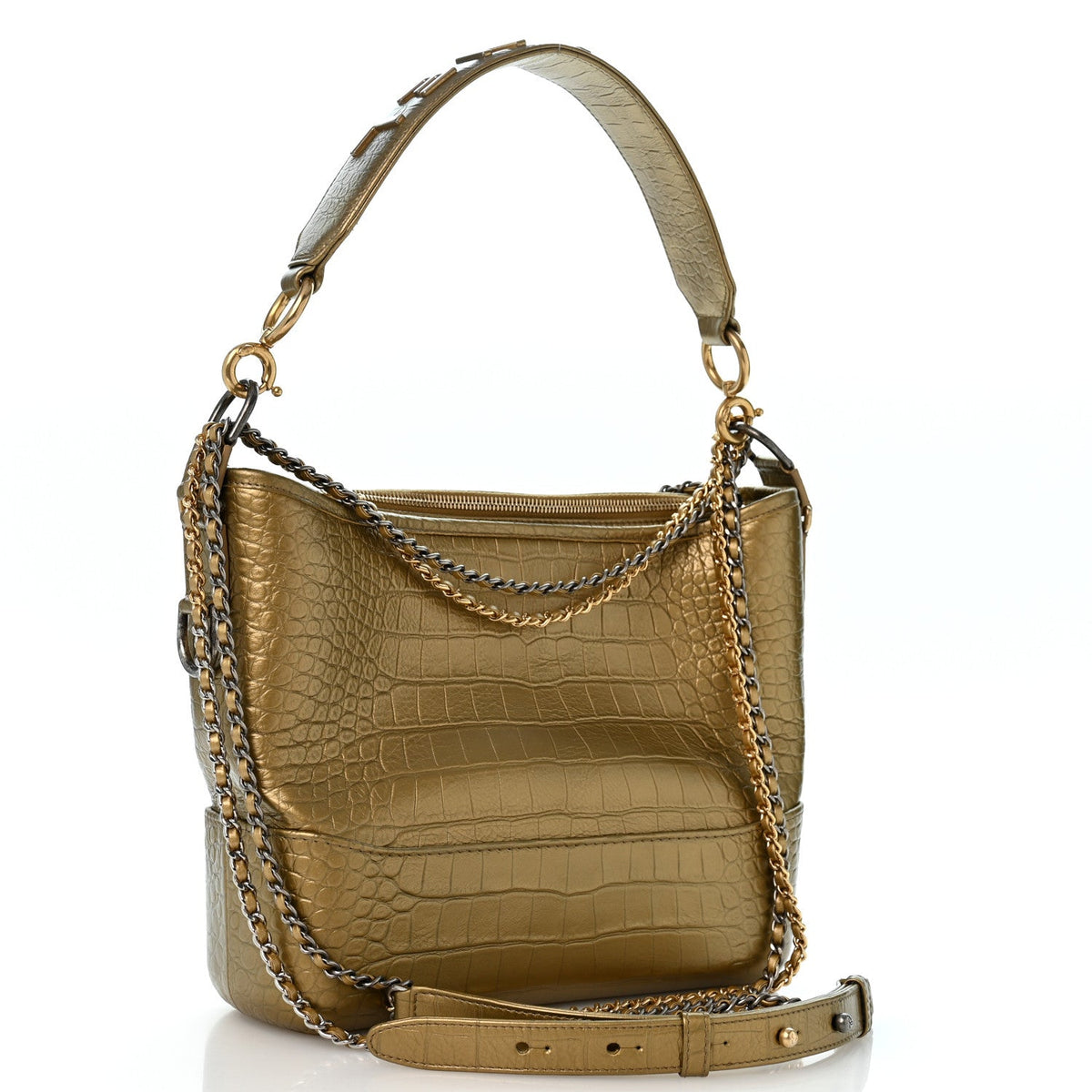 Medium Calfskin Hobo Bag - Gold