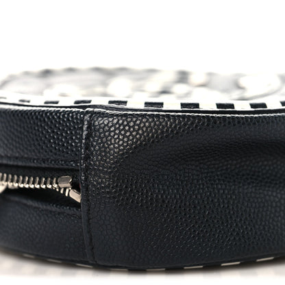 Quilted Caviar Clutch Bag - Black