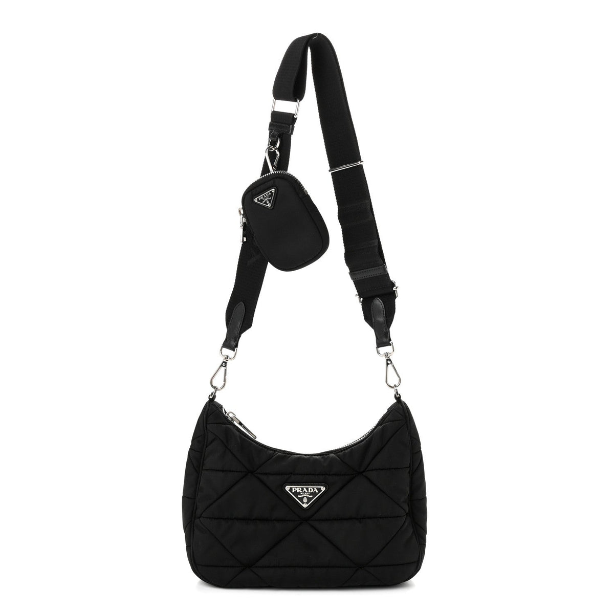 Nylon Shoulder Bag - Black