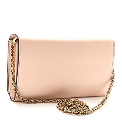Calfskin Flap Shoulder Bag - Pink