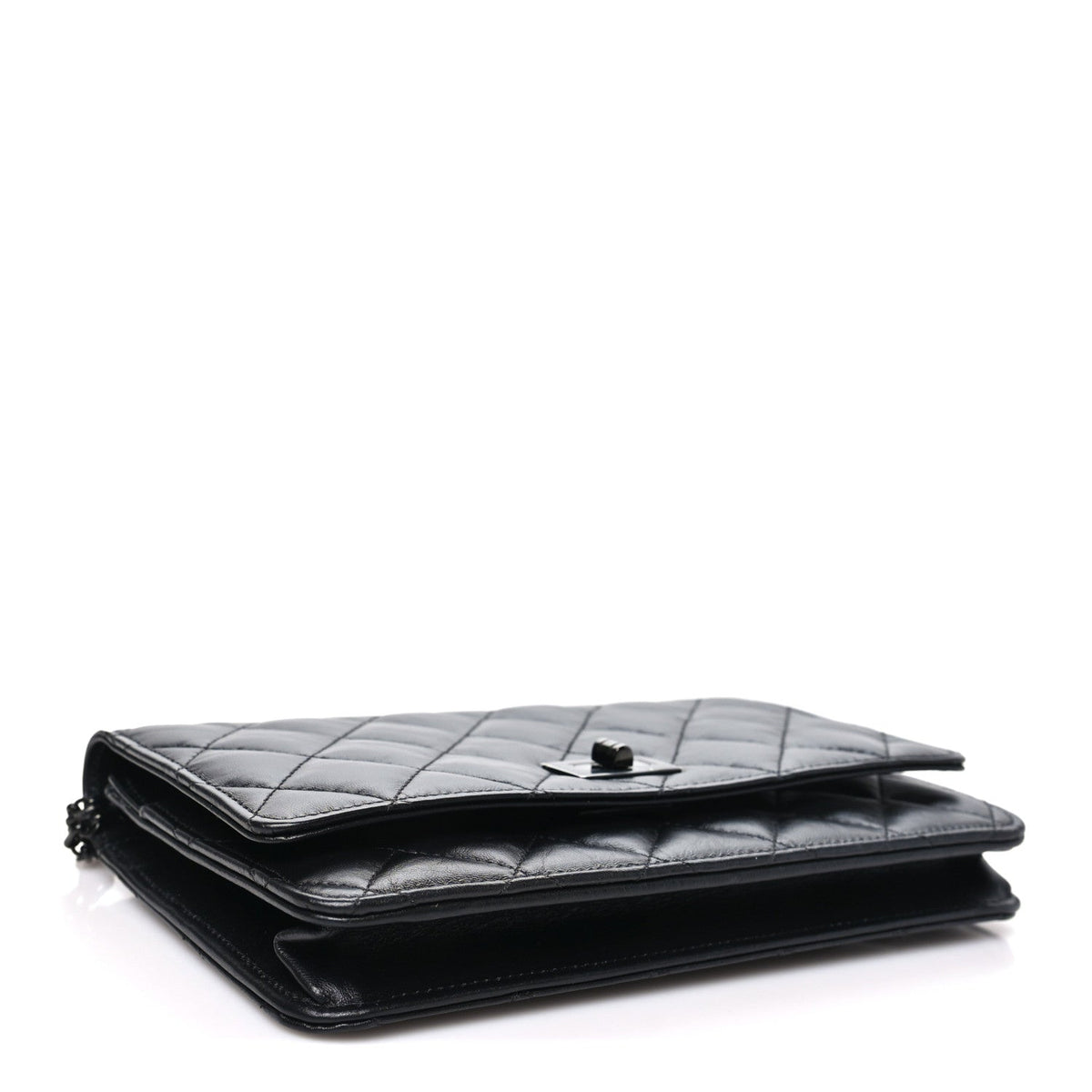 Quilted Calfskin Wallet Bag - Black