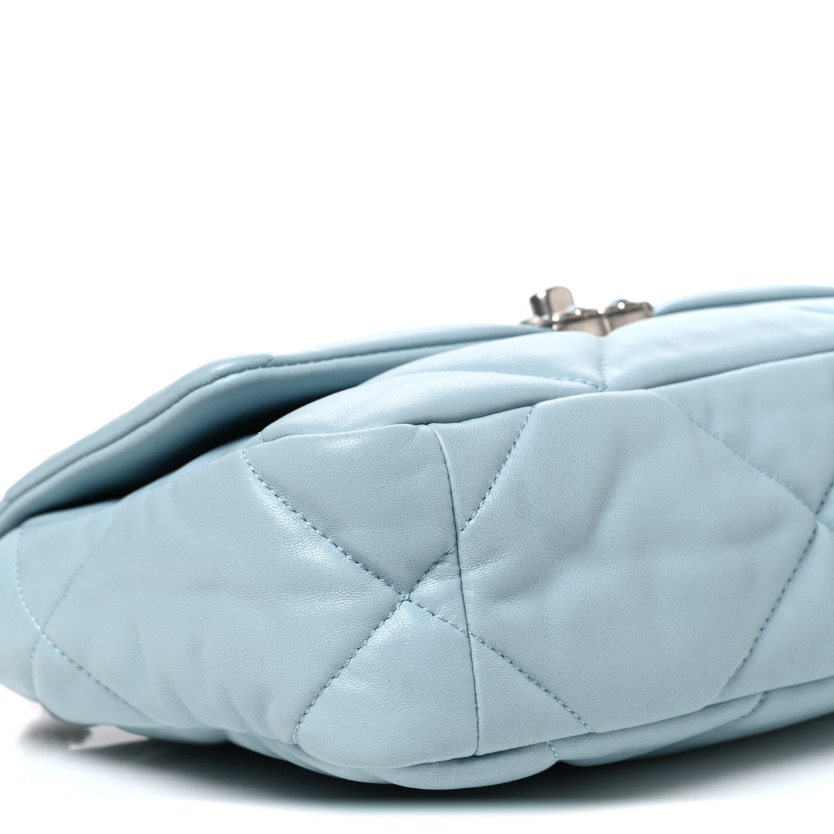 Medium Quilted Lambskin Flap Shoulder Bag - Light Blue