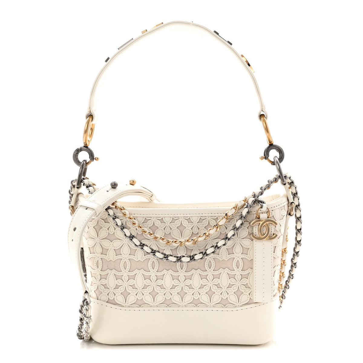 Small Calfskin Hobo Bag - White