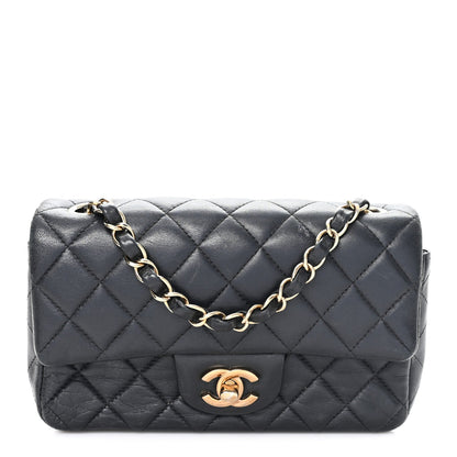 Mini Quilted Lambskin Flap Shoulder Bag - Tan