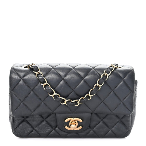 Mini Quilted Lambskin Flap Shoulder Bag - Tan