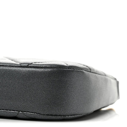 Quilted Lambskin Hobo Bag - Grey
